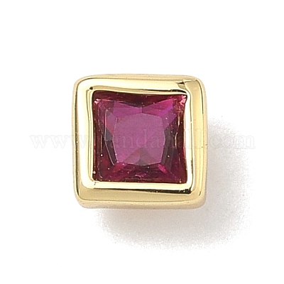 Квадратные латунные микропаве кабошоны из кубического циркония&nbsp;KK-P345-13G-E05-1