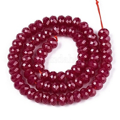 Нити бусин из красного корунда G-G106-A45-07-1