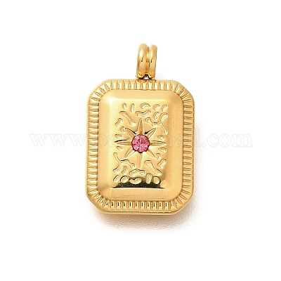 Подвески из нержавеющей стали 304 со стразами STAS-M109-09G-1