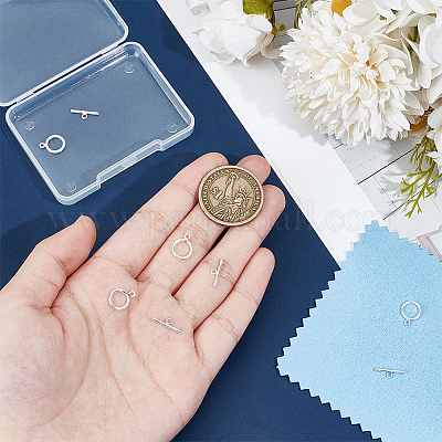 4 шт. 925 застежки-тоггл из стерлингового серебра STER-UN0001-48-1