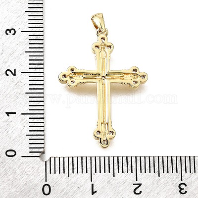 Латунные микропаве прозрачные подвески с фианитом KK-V011-63G-1