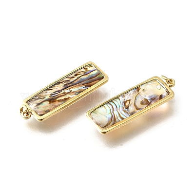 Подвески из натуральной ракушки пауа и эпоксидной смолы KK-E794-02G-07-1