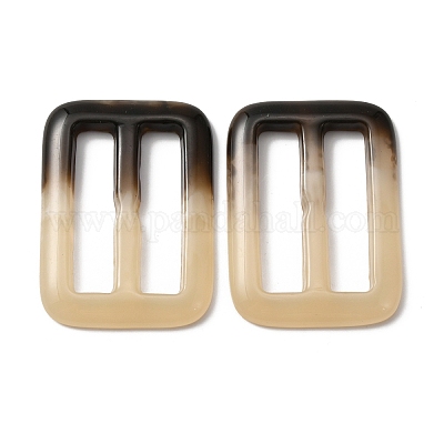 Fermoirs à boucle rectangle en résine&nbsp;FIND-WH0129-33D-1