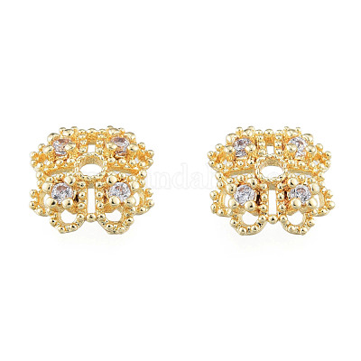 Латунная шапочка из прозрачного кубического циркония KK-N259-34-1