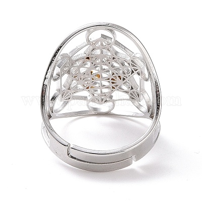 Регулируемое кольцо из не тускнеющей нержавеющей стали 304 в форме звезды Давида RJEW-P037-05P-1