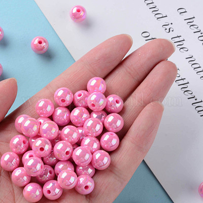 Непрозрачные акриловые бусины MACR-S370-D10mm-A02-1