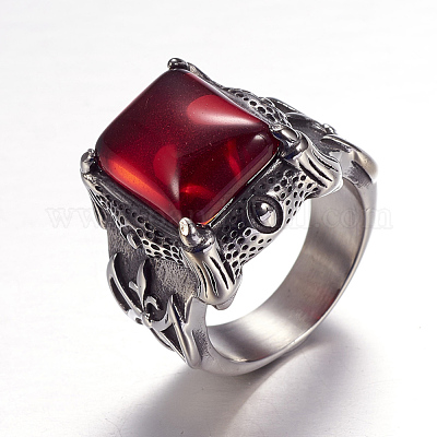 Кольца из хирургической нержавеющей стали 316 с широкими полосами RJEW-P115-01-1