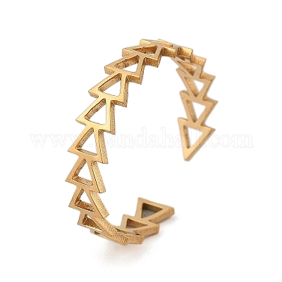 Треугольное кольцо-манжета из нержавеющей стали 304 для женщин RJEW-M049-01G-04-1