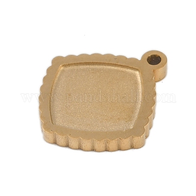 Ионное покрытие (ip) нержавеющая сталь 304 подвеска кабошон оправа STAS-U019-49G-1