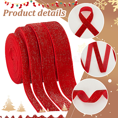 20 ярд 4 стилей блестящих односторонних бархатных лент SRIB-PH0010-34-1