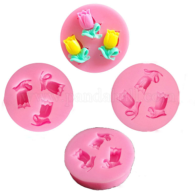 Flower Food Grade Silicone Molds, Fondant Molds, Resin Casting Molds, for  DIY Cake, Chocolate, Candy Making, Pink, 46x10mm