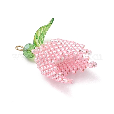 Подвески-розы из стеклянных бус PALLOY-MZ01064-1