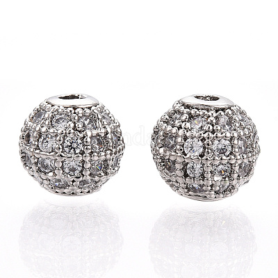 Стойки обшивки латунь кубического циркония бусы ZIRC-S001-8mm-A02-1