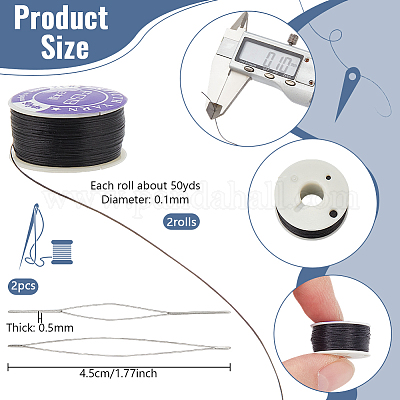 2 рулон ниток для бисероплетения из полиэстера со специальным покрытием OCOR-NB0002-06B-1