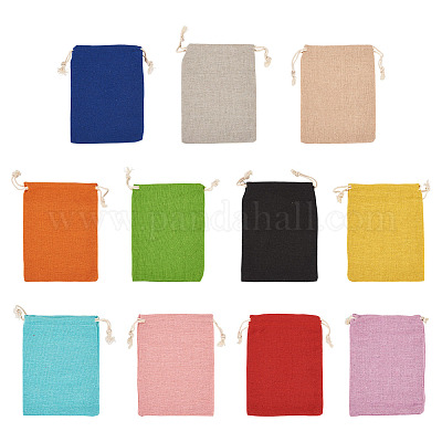 11 шт. 11-х цветные прямоугольные тканевые упаковочные мешочки ABAG-TA0001-87C-1