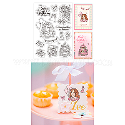 Klarsichtstempel aus PVC-Kunststoff&nbsp;DIY-WH0448-0721-1