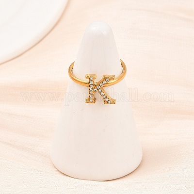 Открытые кольца-манжеты из нержавеющей стали 304 с микропаве из кубического циркония RJEW-D336-01G-06-1