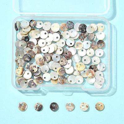 120 шт. подвески из натуральной ракушки акойя SHEL-FS0001-15-1