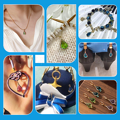 16шт. 8-х цветные стеклянные тыквенные подвески KK-PH0013-31-1