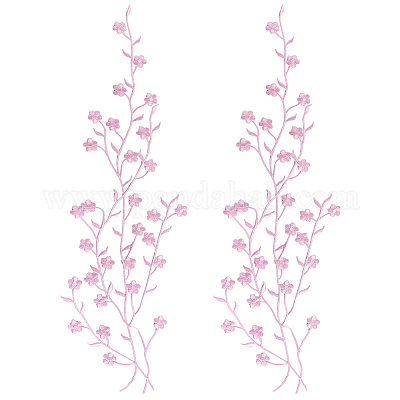 Полиэстер цветок вышивка нитью приклеивание/пришивание заплаток PATC-WH20017-19J-1