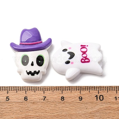 Кабошоны из непрозрачной смолы на тему Хэллоуина RESI-B033-01-1