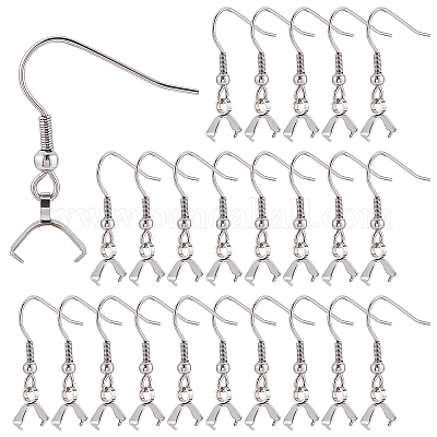 50pcs Hypoallergenic Earring Hooks Brass Lever Back Earring Round Hook Ear  Wire with Open Loop for