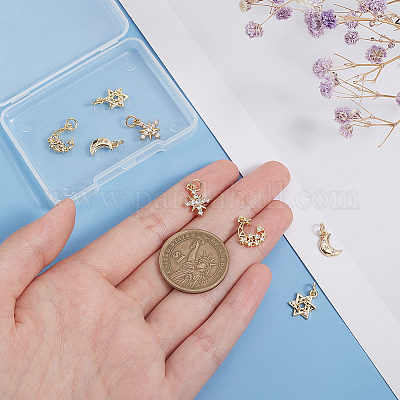 8шт 4 стиля латунные микропаве кубические циркониевые подвески KK-BC0011-44-1