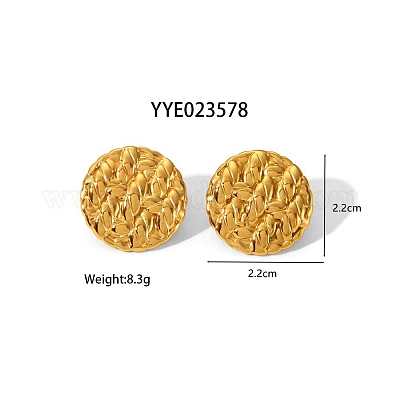 Плоские круглые серьги-гвоздики из нержавеющей стали 304 NZ2899-1