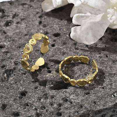 Открытые манжеты из нержавеющей стали 304 для женщин RJEW-M019-56G-1