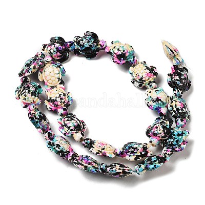 Нити из синтетических бирюзовых бусин G-P507-05H-1