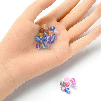 100шт синтетические бусины из лунного камня G-YW0001-39A-1