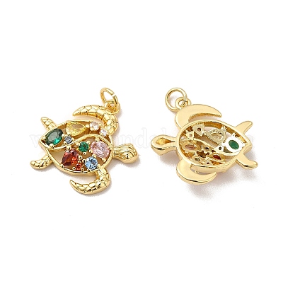 Подвески из экологически чистой латуни с микропаве из кубического циркония X-KK-A177-13G-1