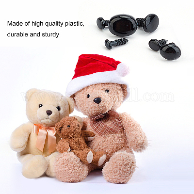 SUPERFINDINGS 125pcs Safety Eyes and Noses 5 Size Resin Craft Doll Eyes  with Washers Oval Plastic Bear Eyes and Noses for Stuffed Animals Amigurumi