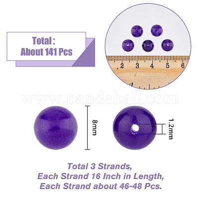 3 нити натуральных аметистовых круглых бусин нити G-HY0001-23-1