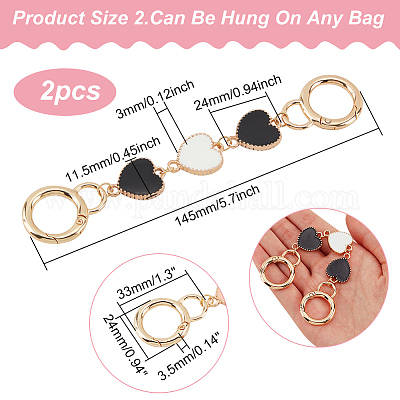 WADORN 2pcs Heart Shape Crossbody Bag Strap Extender