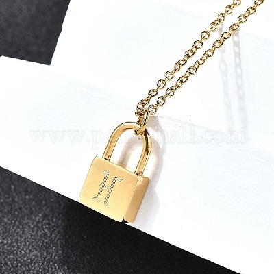 Ожерелья с подвесками из нержавеющей стали 304 Rolo NJEW-S444-01G-08-1