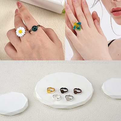 60шт 5 цвета регулируемые компоненты латунного кольца FIND-SZ0002-23-NR-1