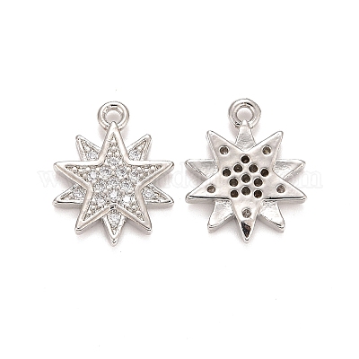 Латунные микропаве прозрачные кубические циркониевые подвески KK-A156-20P-1