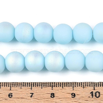 Нити из матовых непрозрачных стеклянных бусин GLAA-T032-P10mm-MBB10-1