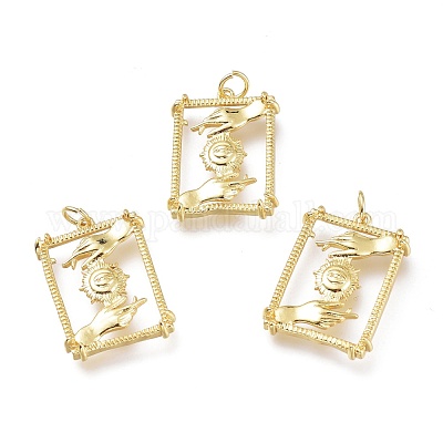 Латунные подвески ZIRC-I048-01G-1