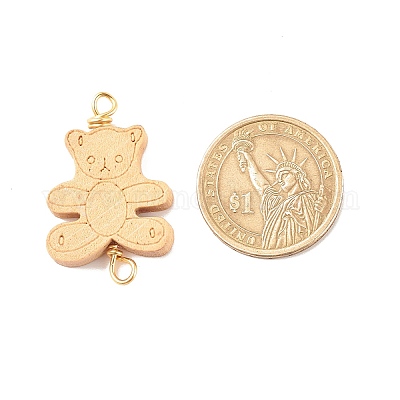 Окрашенные аэрозольной краской деревянные соединительные шармы PALLOY-JF01427-14-1