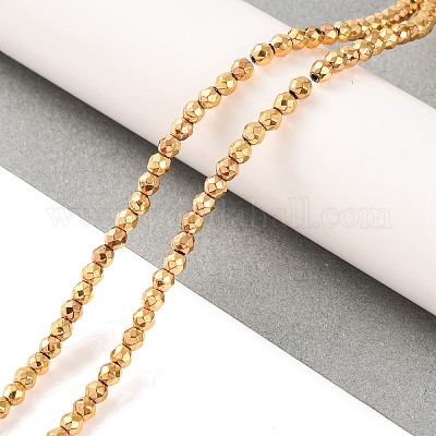 Гальванические нити из синтетических немагнитных гематитовых бусин G-H027-B01-02-1