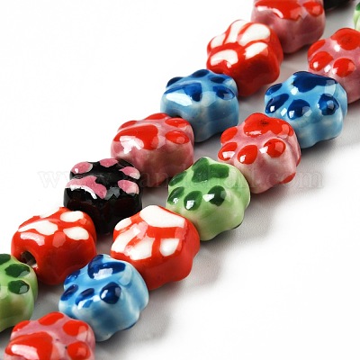 Ручной печатный шарики фарфора PORC-F005-02-1