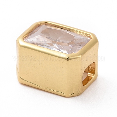 Экологически чистые латунные бусины из прозрачного кубического циркония KK-D079-25G-1