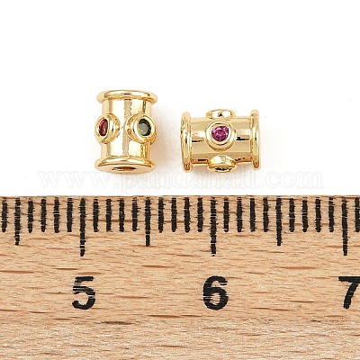 Латунные микро проложить кубического циркония бусы KK-H078-17G-1