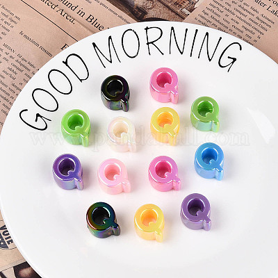 УФ-покрытие непрозрачные акриловые европейские бусины OACR-M027-03Q-1