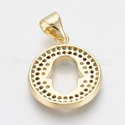 Латунные микро проложить кубического циркония подвески ZIRC-Q018-024G-1