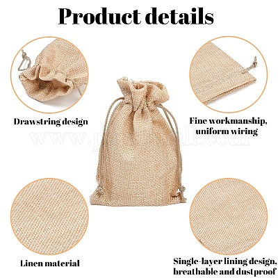 30 шт. 6 стиля полиэстер имитация мешковины упаковочные мешки затягивающиеся мешки ABAG-YW0001-08-1