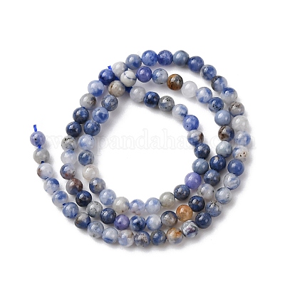 Натуральное синее пятно нитки из бисера яшмы G-Z116-A02-2mm-1