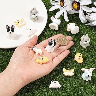 Подвески из непрозрачной смолы с героями мультфильмов RESI-YW0003-18-1